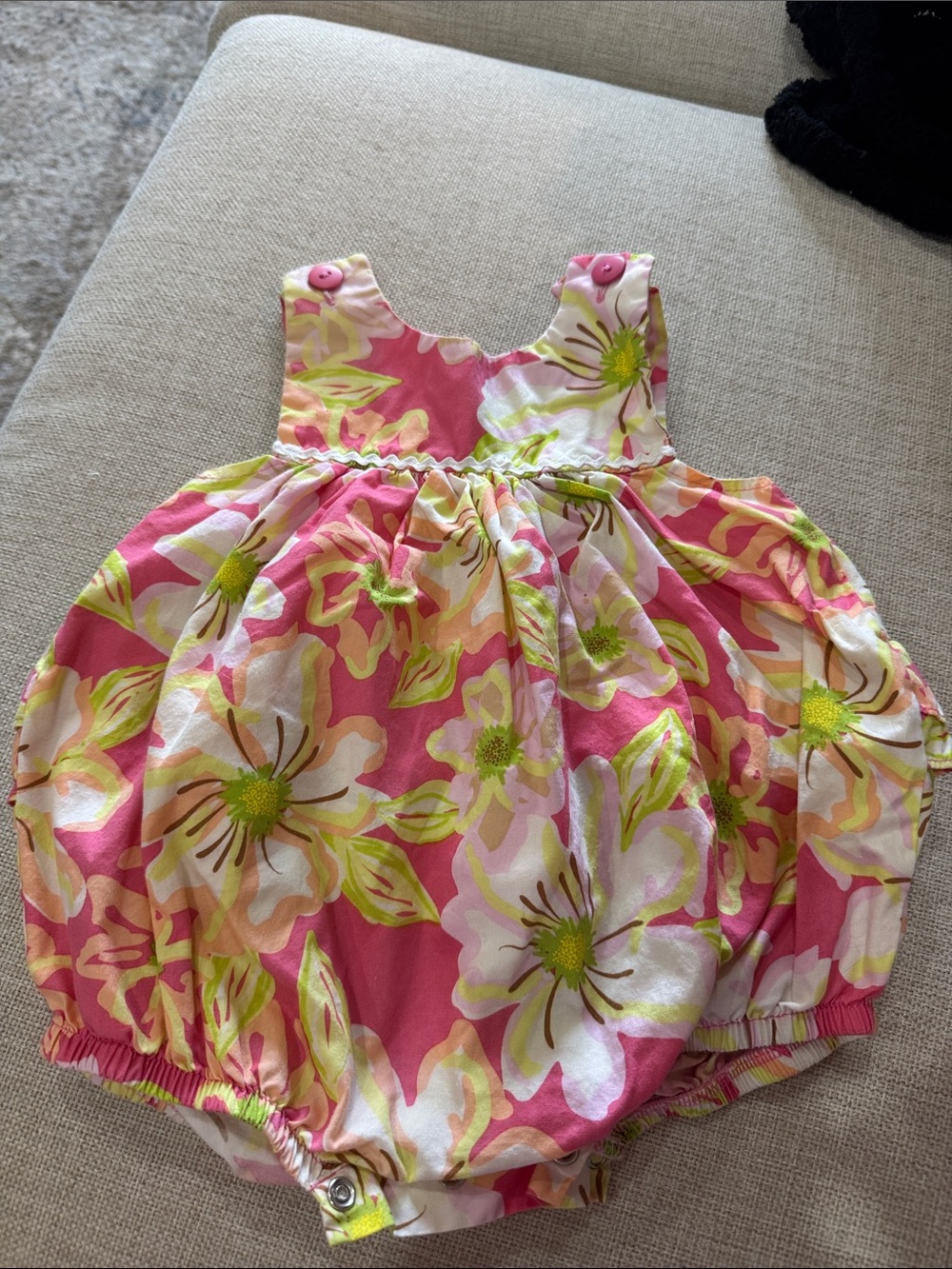 Baby Girls' Pink Floral One-Piece Romper